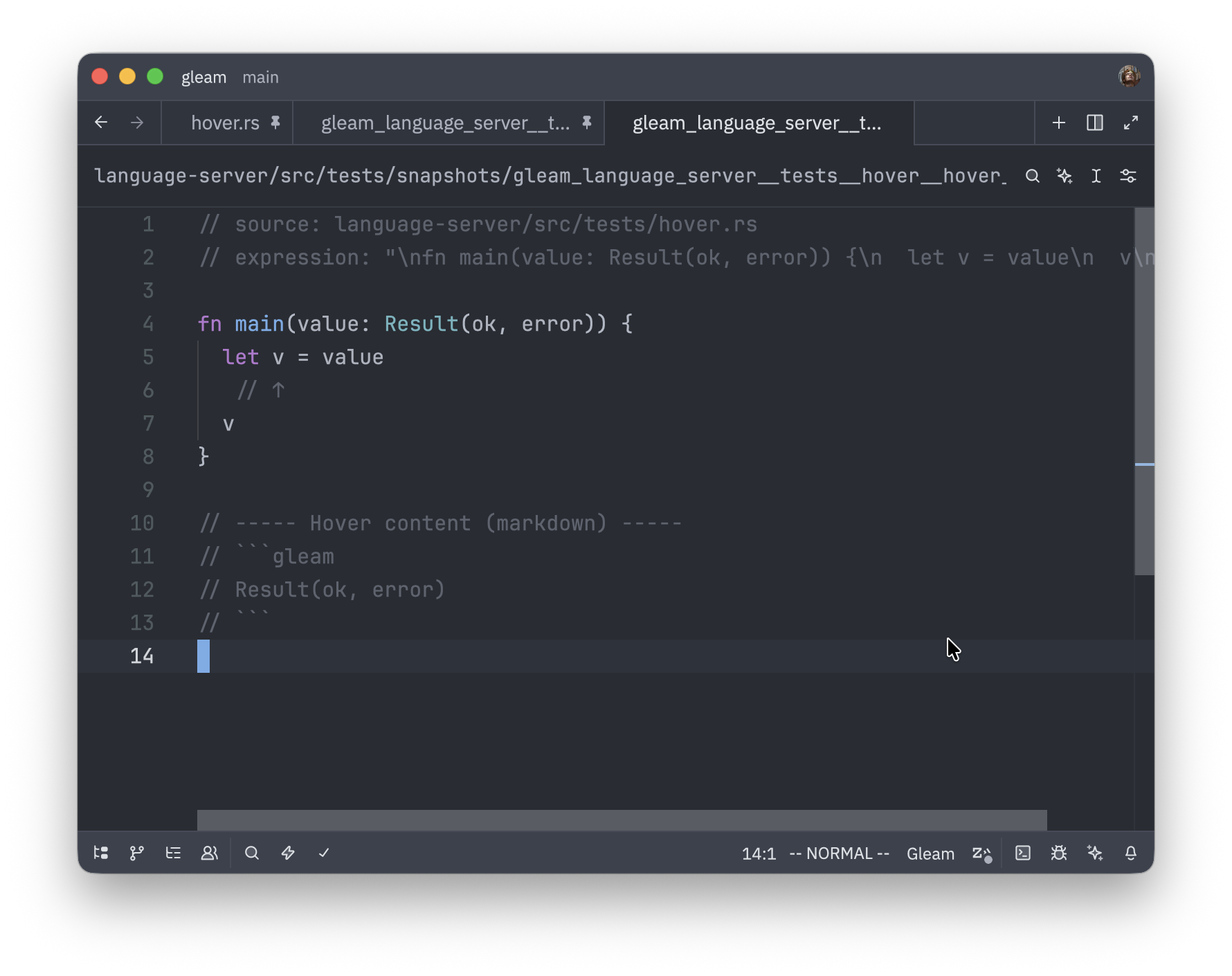 Gleam Snapshot after