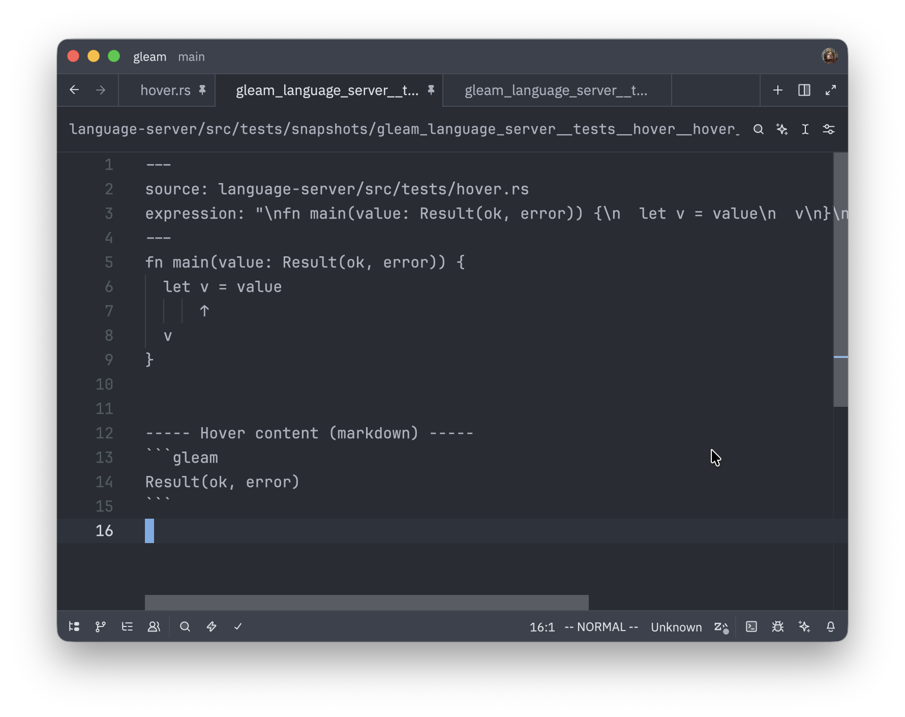 Gleam Snapshot before