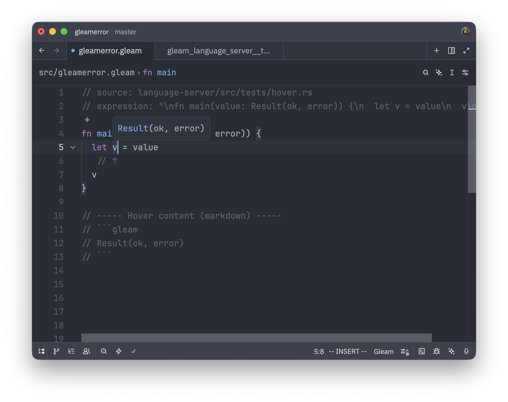 Gleam Snapshot hover