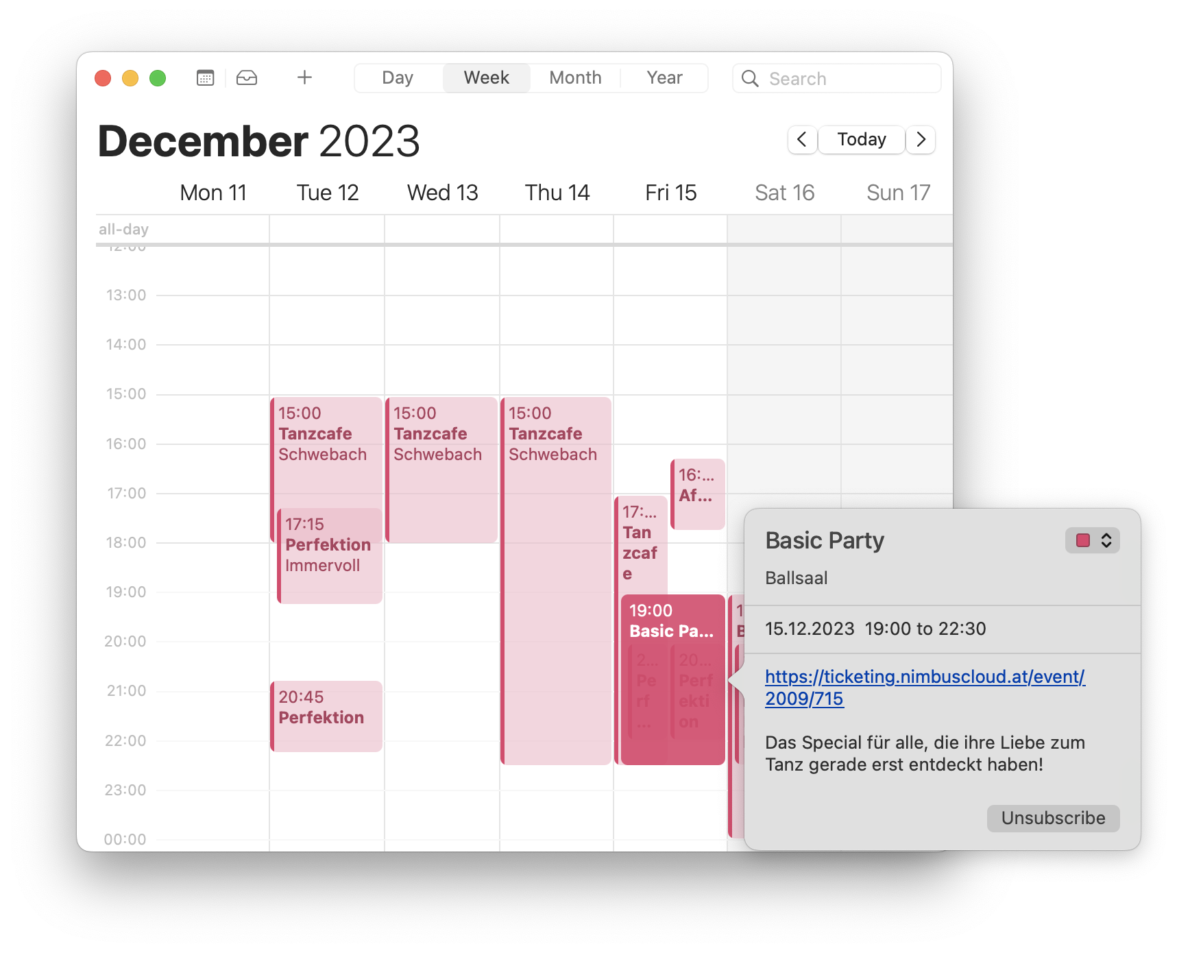 Screenshot Calendar